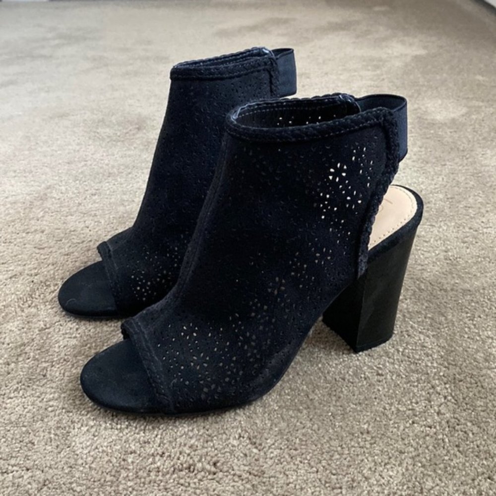 LC Lauren Conrad Hazelnut Peep Toe Boots